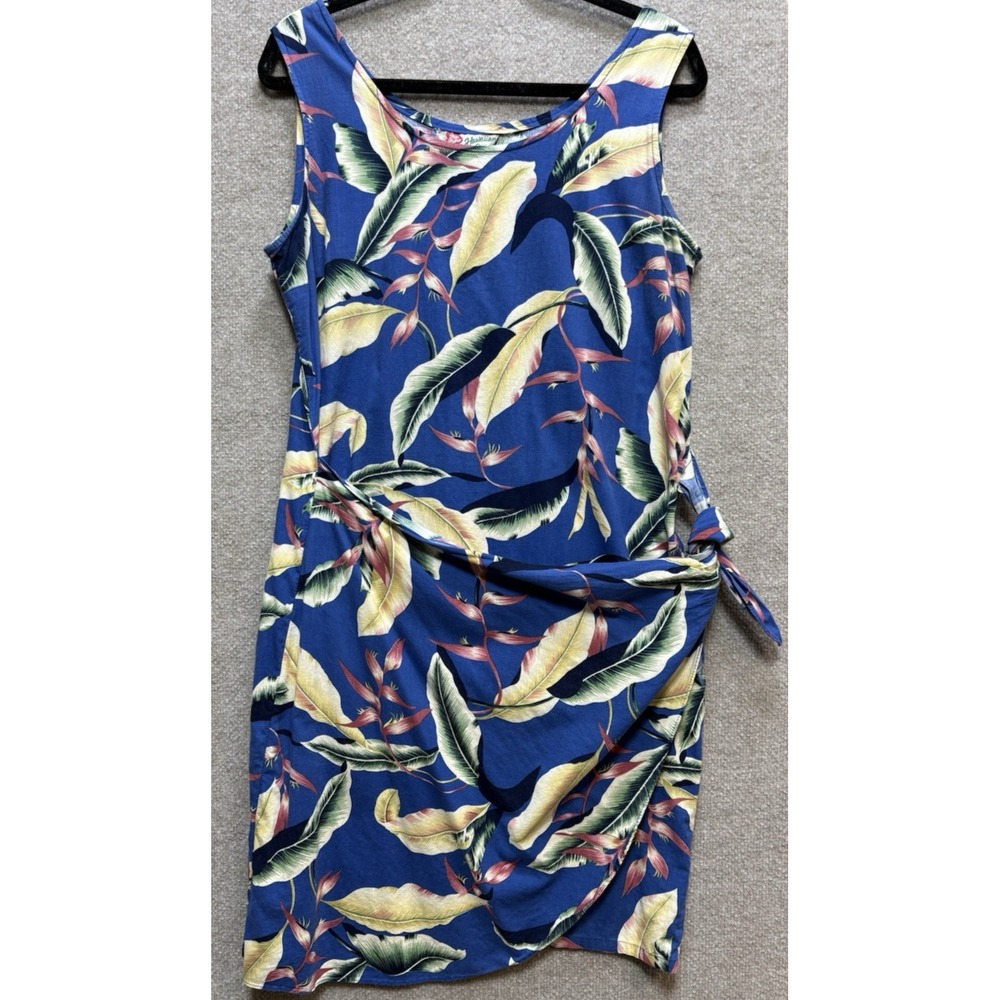 Hilo Hatti Hawaiian Wrap Dress 100% Cotton LG  Floral Sleeveless Vacation Resort